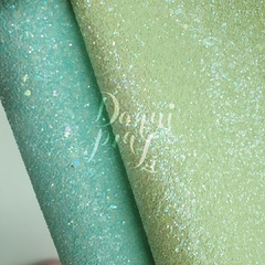 lonita glitter verde e azul 