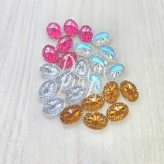 Chaton Oval Diamantado 13x18mm (10 Unid)