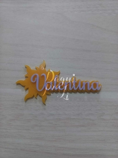 Aplique Duplo Sol + Nome Valentina 7cm (1 Unid )