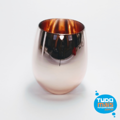 Copo de Vidro Cristal para Vinho Cromado 540ml - Rosé
