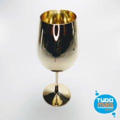 Taça de Vidro p\ Vinho Cromada 580ml - Gold - comprar online