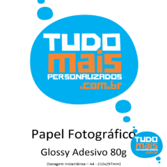 Papel Fotográfico Glossy Adesivo 80g