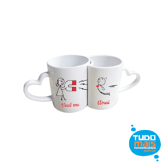 Caneca Cerâmica Alça Coração Dupla/ Branca Live - comprar online