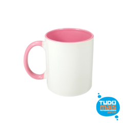 Caneca Cerâmica Alça e Interior Rosa - LIVE