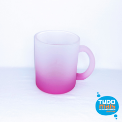 Caneca Vidro Fosco Degrade Roxa 325 ml