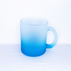 Caneca Vidro Fosco Degrade Azul Claro 325 ml na internet