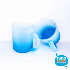 Caneca Vidro Fosco Degrade Azul Claro 325 ml - comprar online
