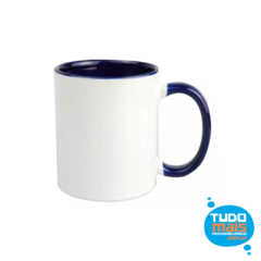 Caneca Ceramica Alça e Interior Azul - LIVE