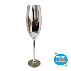 Taça de vidro Cristal p/ Champagne cromada Prata