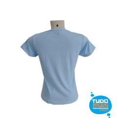 Camiseta Baby Look M Poliéster Azul Claro - comprar online