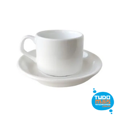 Xícara Cerâmica - 147ml - Café com Pires Branco