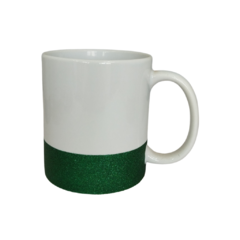 Caneca Cerâmica 325ml - Glitter na Base - Verde