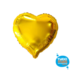Balão Metal 12 cm Coração Dourado - Neo