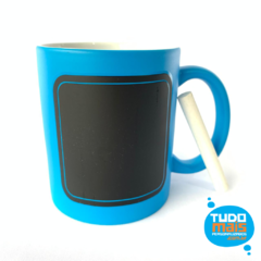 Caneca Cerâmica 325ml - Azul Escuro - Lousa Negra