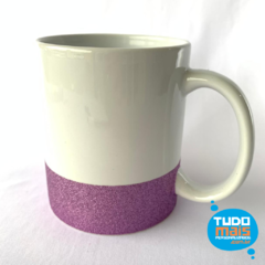 Caneca Cerâmica 325ml - Glitter na Base - Roxo