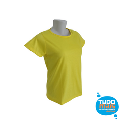 Camiseta Baby Look XGG Poliéster Amarela - comprar online