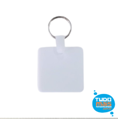 Chaveiro de Acrílico Branco Quadrado 4x4cm para Sublimação (5 und)