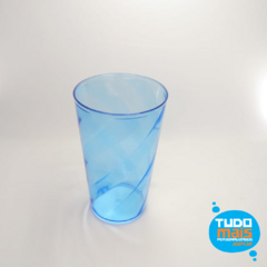 Copo Twister 500ml Azul Neon c/ tampa e canudo