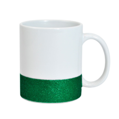 Caneca Cerâmica 325ml - Glitter na Base - Verde - comprar online