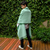 Bufandón o Chal de lana de llama frisada en telar (Verde acqua) - comprar online