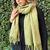 Shawl / oversized scarf of llama wool (Olive green)
