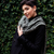 Wool & Cotton shawl scarf - Black & White - online store