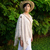Poncho with buttons - White - Flecharte