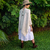 Poncho with buttons - White - online store