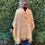 Poncho with buttons - Mustard & white - buy online