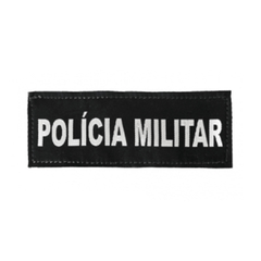 Identificação Policia Militar 26 cm X 7,5 cm - Preto