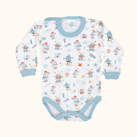 Pack 2 Body Gamise Manga Larga Algodon Fantasia Bebe Nene T5 7 Art.846