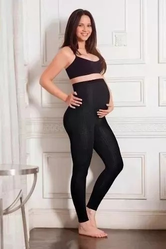 Calza Chupin Mora Lycra Maternal Contenedora Embarazada Con Faja