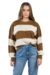 Sweater Mujer Lana Acrilica Mele Rayado Cuello Redondo Moda en internet