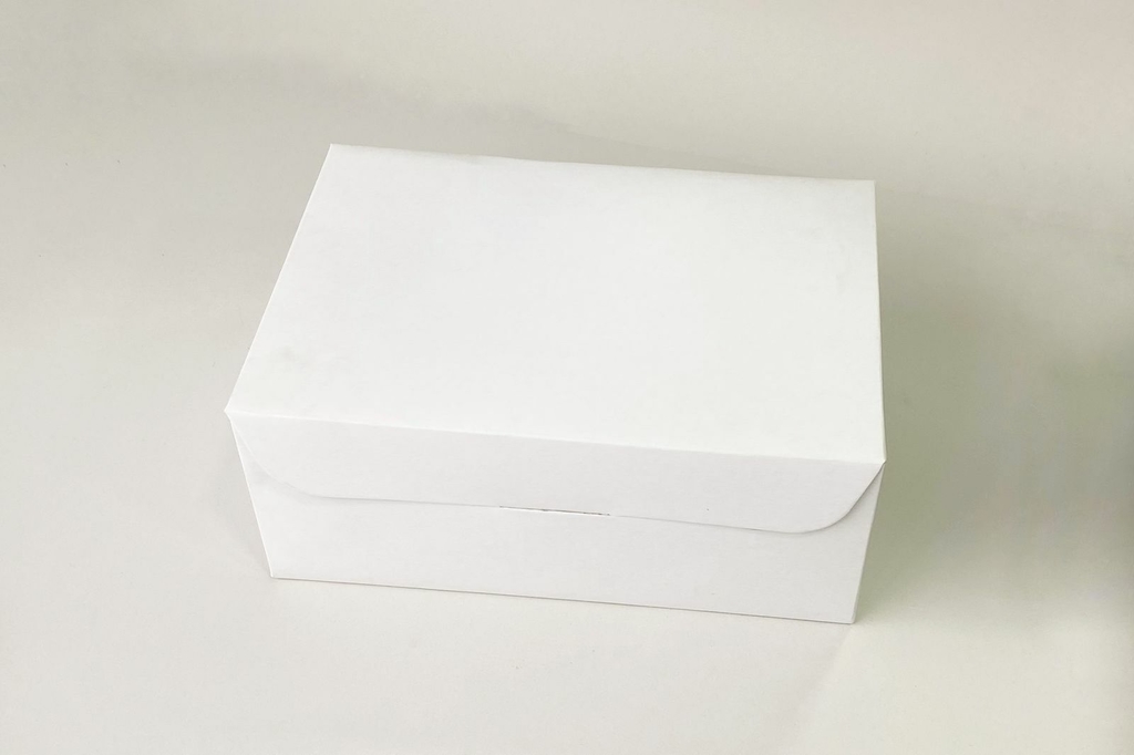 Caja de carton vacia de color blanco liso