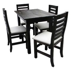 Juego De Comedor Mesa + 4 Sillas Linea Superior Tapizadas Pino lustrado( COMBO MESA LINEA SUPERIOR Nº 1)