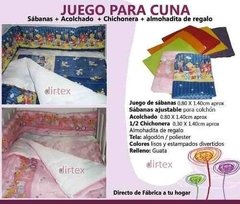 Juego De Cuna Acolchado + Sabanas Y Chichonera De Regalo( ART 6005) - comprar online