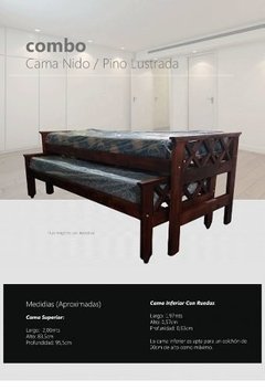 Cama Nido Cruz Pino Lustrada(ART TEX 6018) - comprar online