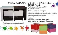 Mesa Y 2 Puff Infantiles Mini Super Oferta!!! Varios Colores( ART 9006) en internet