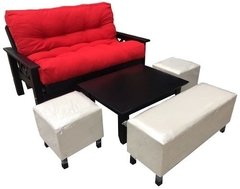 Futon 2 Cuerpos Ecocuer O Jaquard + Mesa Ratona + Puff París( COMBO DE FUTON Nº 8) - comprar online