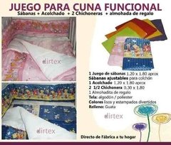 Juego P/ Cuna Funcional Acolchado Sabanas Chichonera Regalo(ART 6006) - comprar online