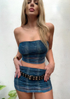 strapless microtull simil jeans