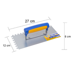 DESEMPENADEIRA ACO 12X27CM DENTE 8MM CABO FECHADO - 221