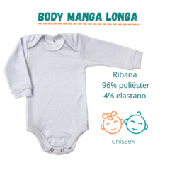 Body de bebê manga longa p/sublimação ribana