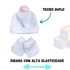 kit touca com pompom e luvas para sublimação - comprar online