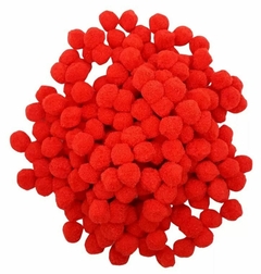 Pompones de felpa 2 cm Rojo
