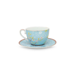 Imagen de Taza de te c/plato Floral Blue