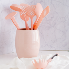 Set de 7 utensilios de cocina rosa - comprar online