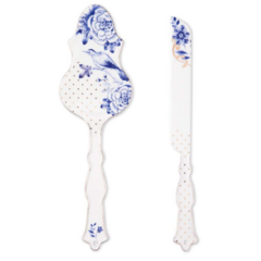 Set cuchillo y pala para torta Royal White