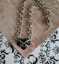 Collar Corazon Y2K negro - tienda online