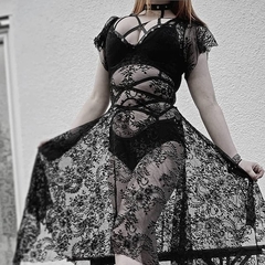 Vestido de encaje elastizado, Dollskill - comprar online